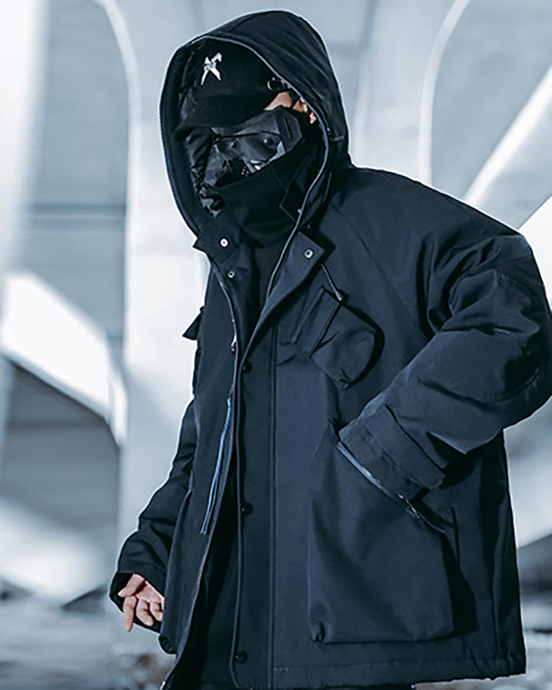 Futuristic Cyberpunk Unisex Hooded Jacket Techwear Official