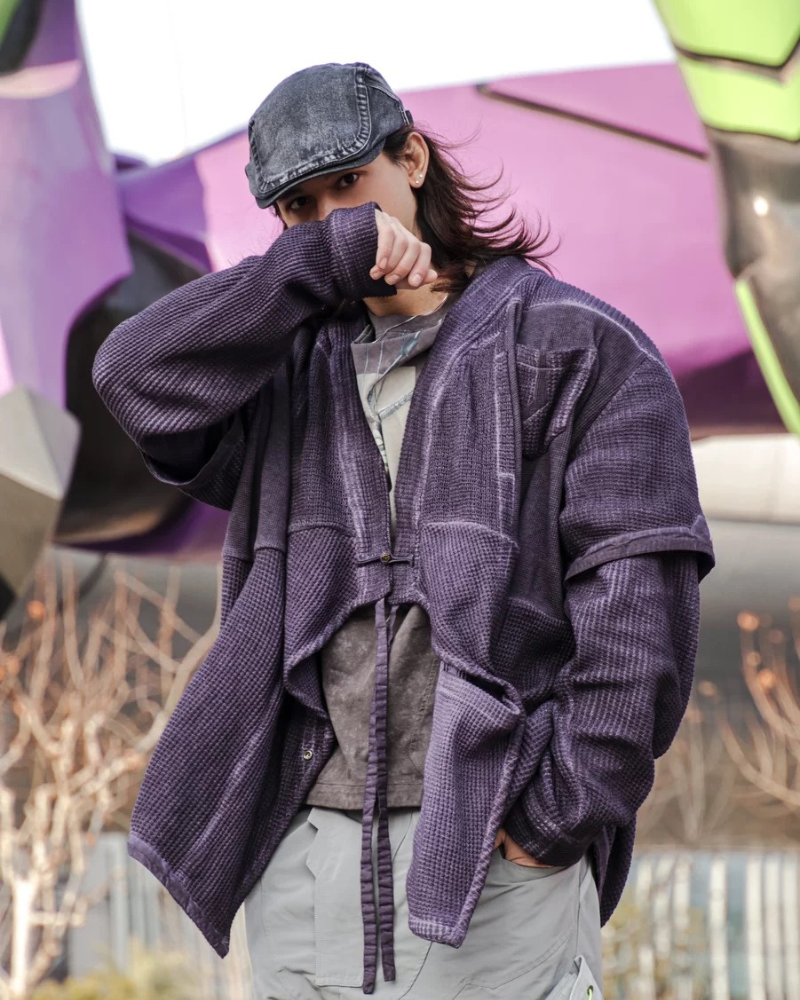 XIPHEVIL Cyberpunk Outfits Matrix Survivor Ninja Kimono Jacket