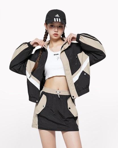 Vintage Patchwork Detachable Long Cargo Skirt