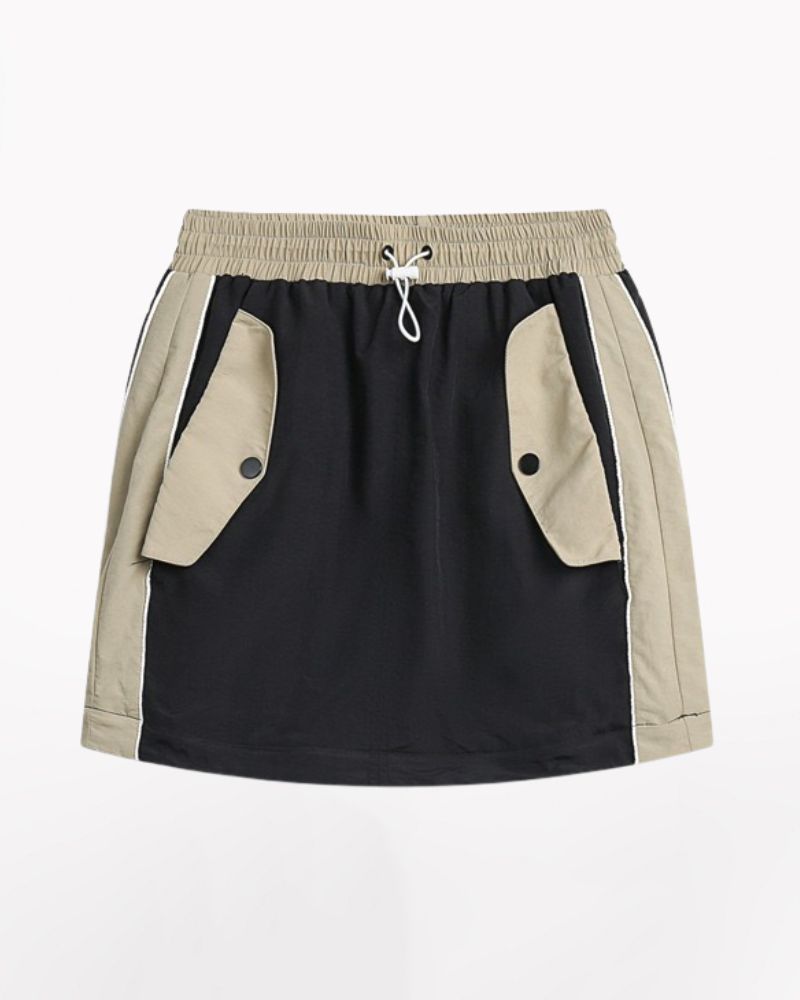 Vintage Patchwork Detachable Long Cargo Skirt