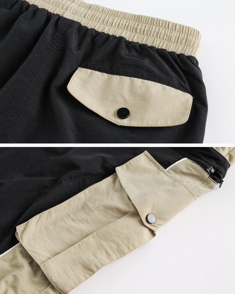 Vintage Patchwork Detachable Long Cargo Skirt