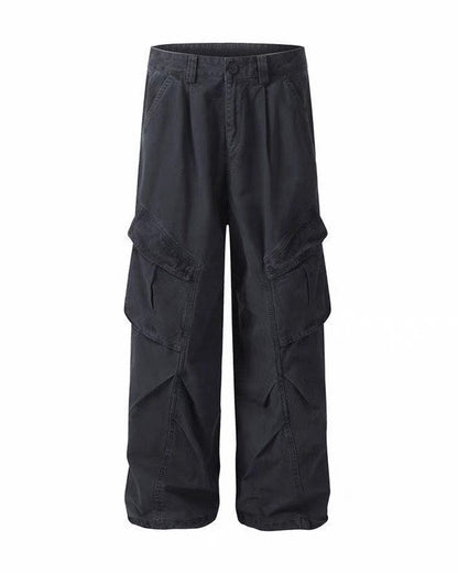 Vintage Washed Army Green Parachute Cargo Pants