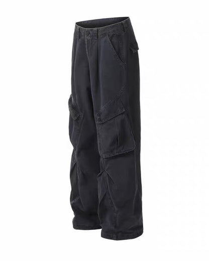 Vintage Washed Army Green Parachute Cargo Pants