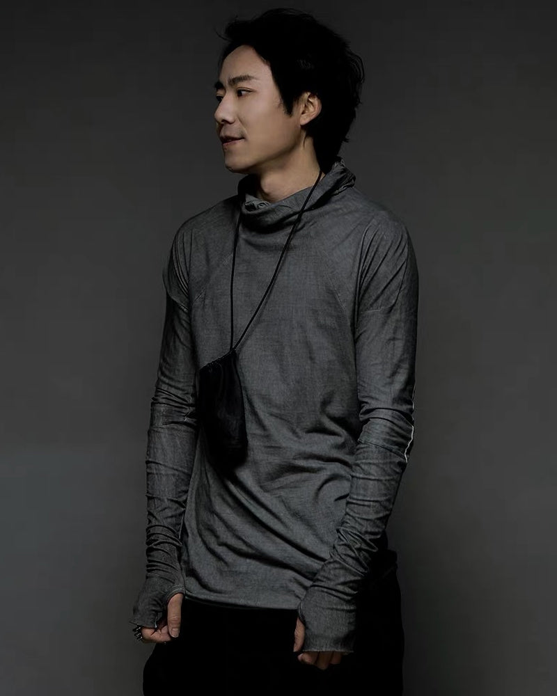 Washed Wasteland Slim Fit Hooded Long Sleeve T-Shirt