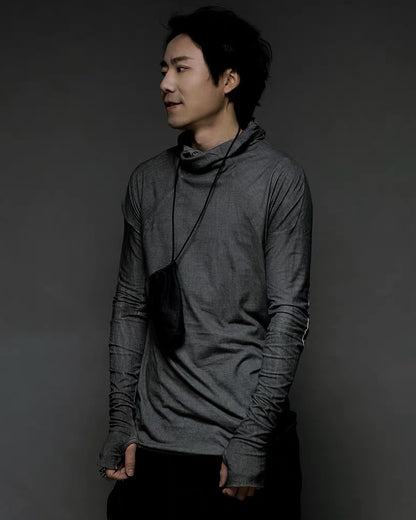 Washed Wasteland Slim Fit Hooded Long Sleeve T-Shirt