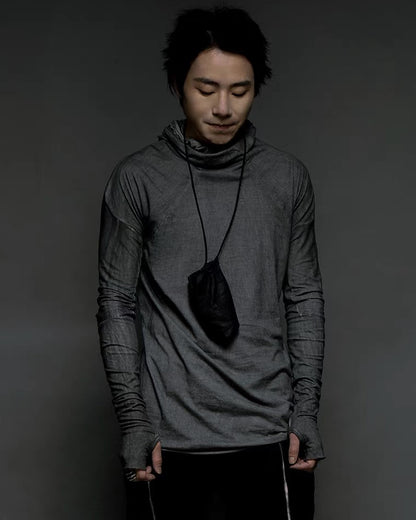 Washed Wasteland Slim Fit Hooded Long Sleeve T-Shirt