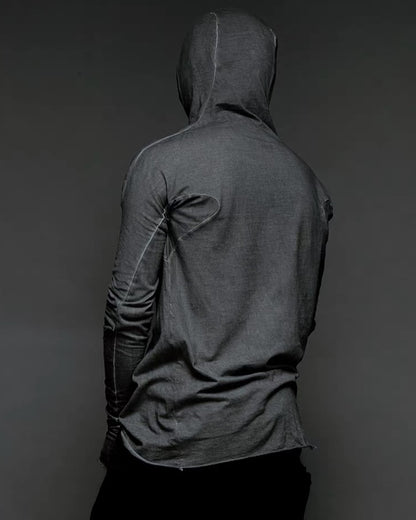Washed Wasteland Slim Fit Hooded Long Sleeve T-Shirt