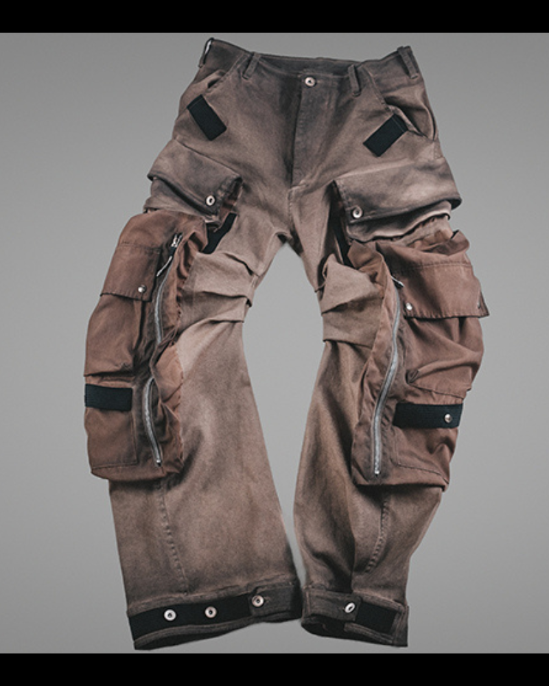 Wasteland Functional 3D Pocket Wide Leg Cargo Pants