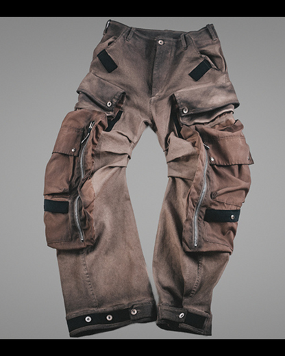 Wasteland Functional 3D Pocket Wide Leg Cargo Pants