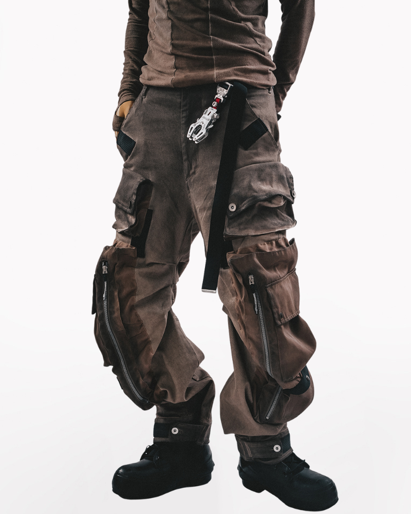 Wasteland Functional 3D Pocket Wide Leg Cargo Pants