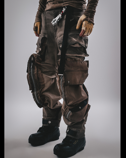Wasteland Functional 3D Pocket Wide Leg Cargo Pants