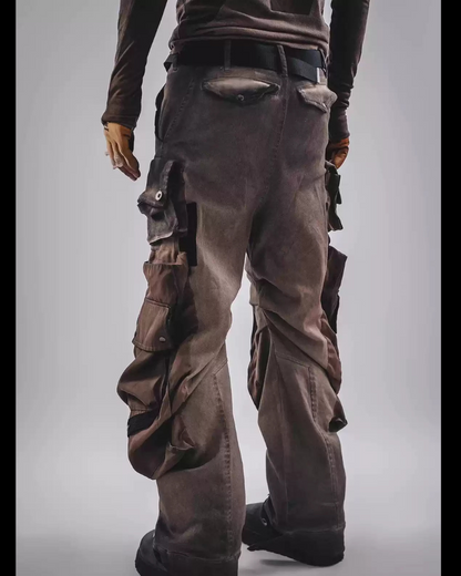 Wasteland Functional 3D Pocket Wide Leg Cargo Pants