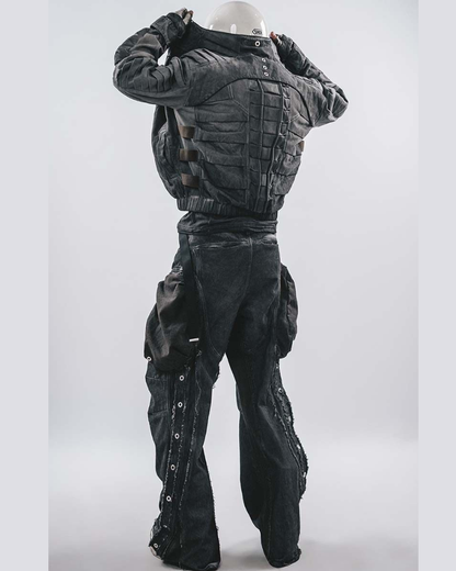 Wasteland Stand-Collar 3D “Dragon Spine” Motorcycle Jacket