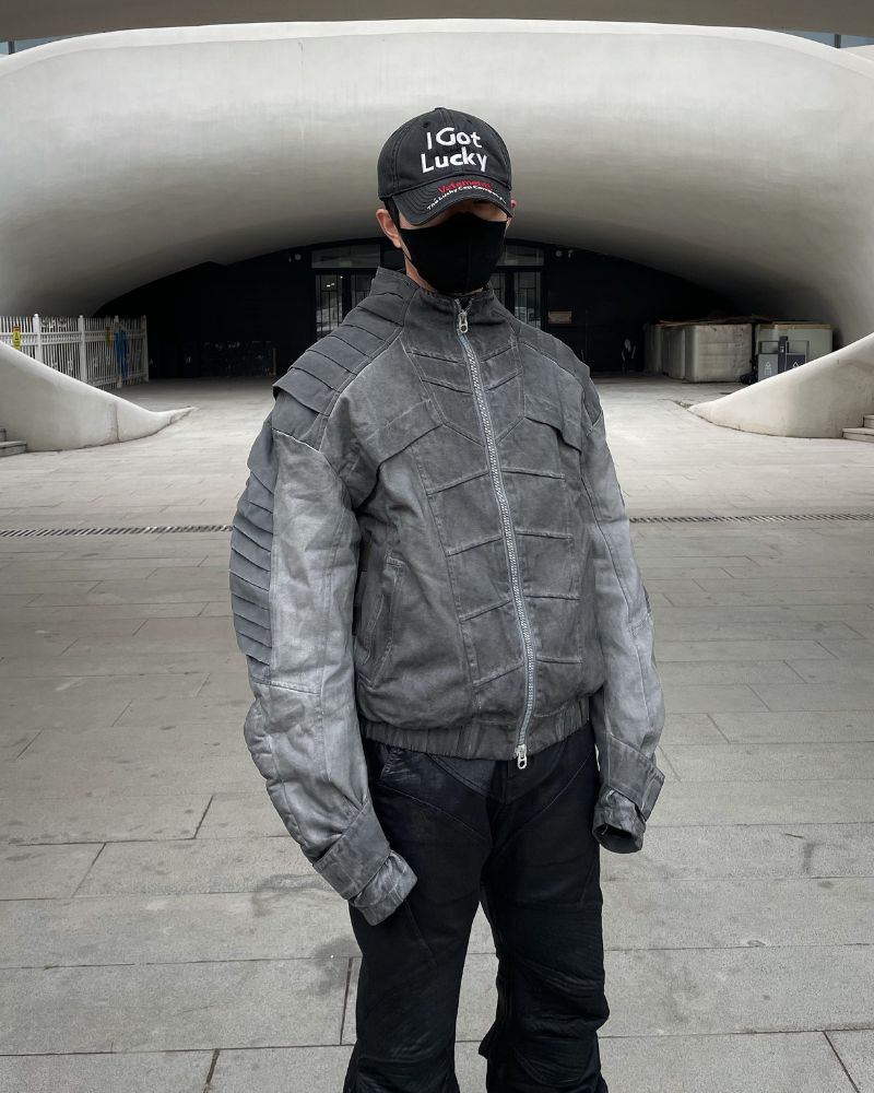 Wasteland Stand-Collar 3D “Dragon Spine” Motorcycle Jacket