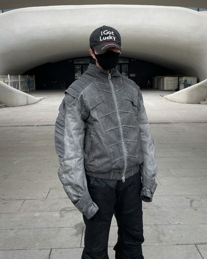 Wasteland Stand-Collar 3D “Dragon Spine” Motorcycle Jacket