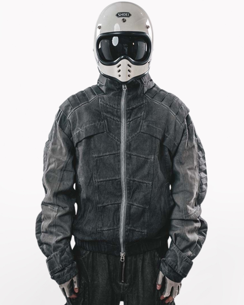 Wasteland Stand-Collar 3D “Dragon Spine” Motorcycle Jacket