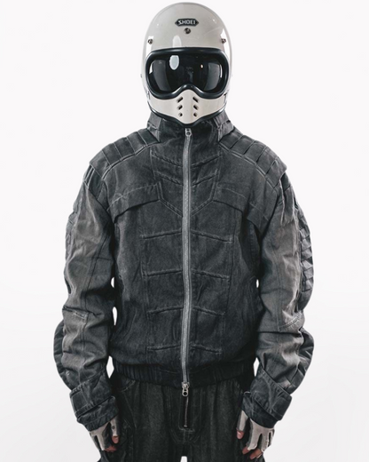 Wasteland Stand-Collar 3D “Dragon Spine” Motorcycle Jacket