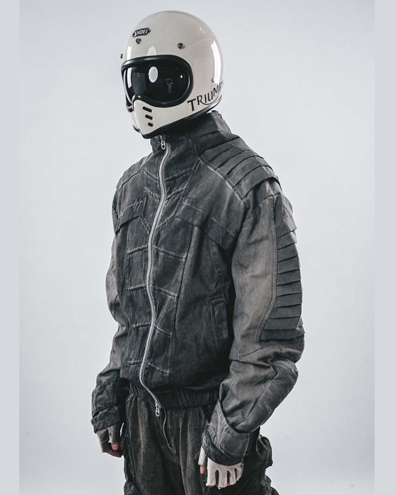 Wasteland Stand-Collar 3D “Dragon Spine” Motorcycle Jacket