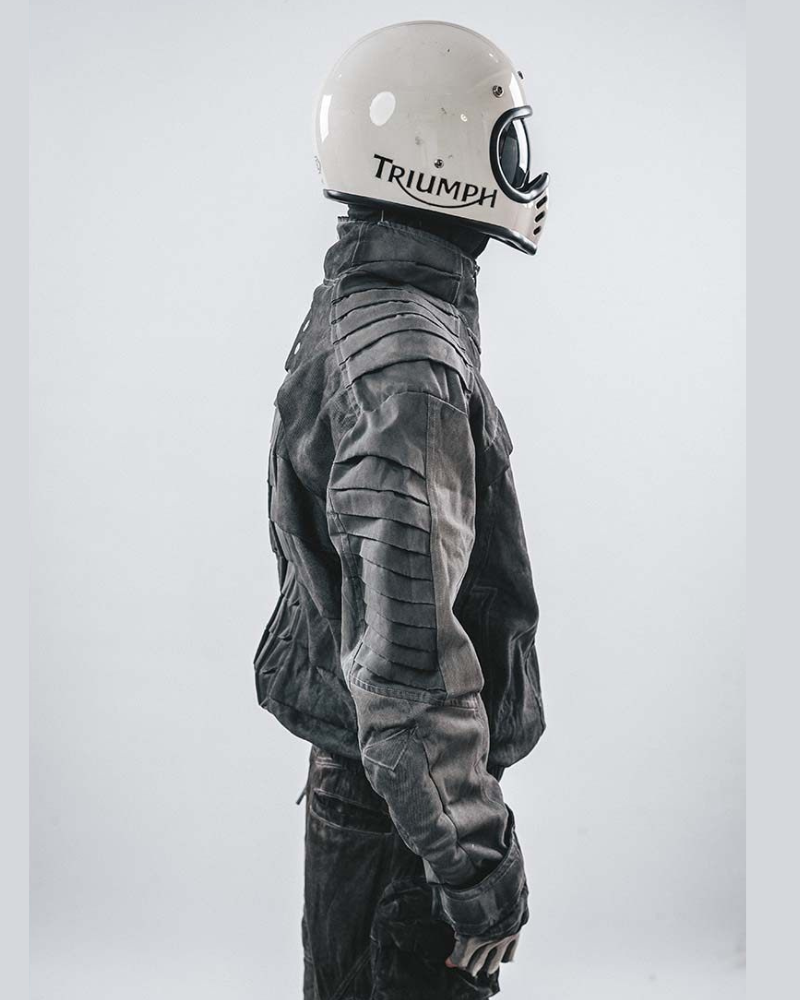 Wasteland Stand-Collar 3D “Dragon Spine” Motorcycle Jacket