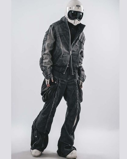 Wasteland Stand-Collar 3D “Dragon Spine” Motorcycle Jacket