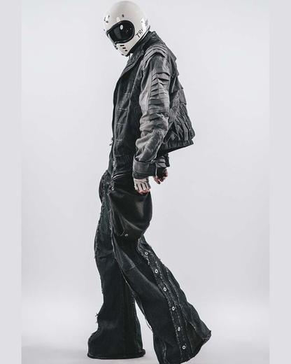 Wasteland Stand-Collar 3D “Dragon Spine” Motorcycle Jacket