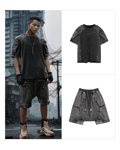 Wasteland Style 3D Cargo Pockets Tech T-Shirt
