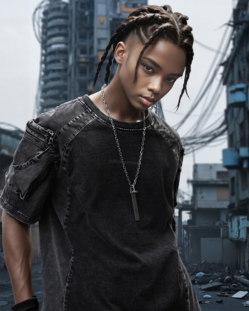 Wasteland Style 3D Cargo Pockets Tech T-Shirt