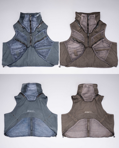 Wasteland Style Asymmetrical 3D Bag Detachable Vest