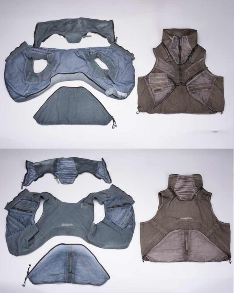 Wasteland Style Asymmetrical 3D Bag Detachable Vest