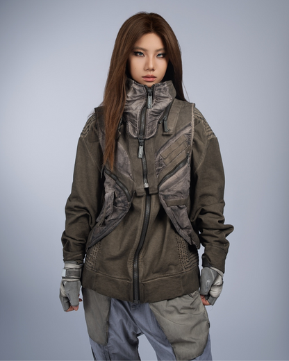 Wasteland Style Asymmetrical 3D Bag Detachable Vest
