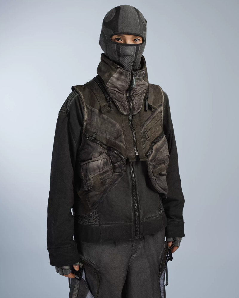 Wasteland Style Asymmetrical 3D Bag Detachable Vest