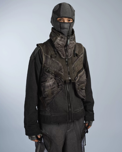 Wasteland Style Asymmetrical 3D Bag Detachable Vest