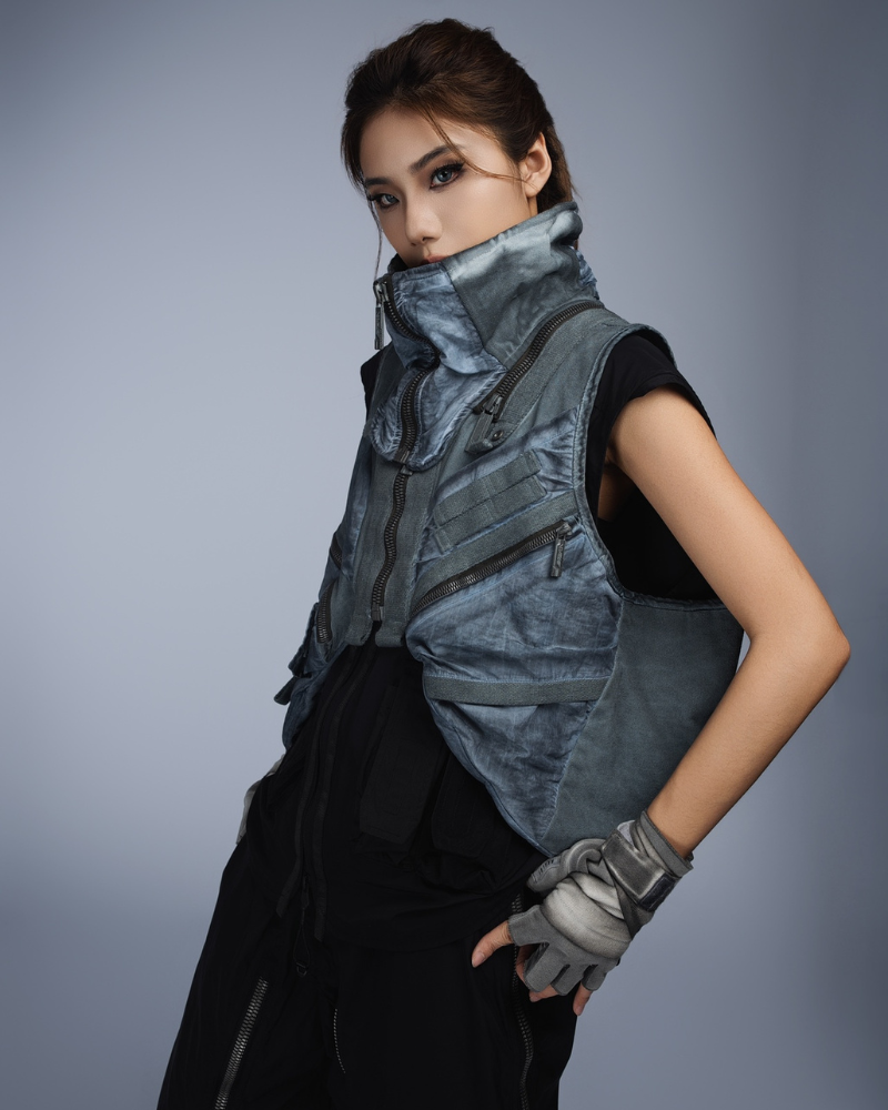 Wasteland Style Asymmetrical 3D Bag Detachable Vest