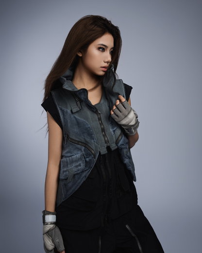 Wasteland Style Asymmetrical 3D Bag Detachable Vest