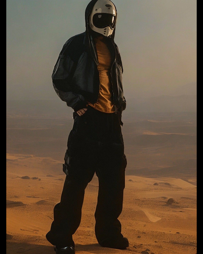 Wasteland-Style Distressed Layered Patchwork Zip-Up Hoodie