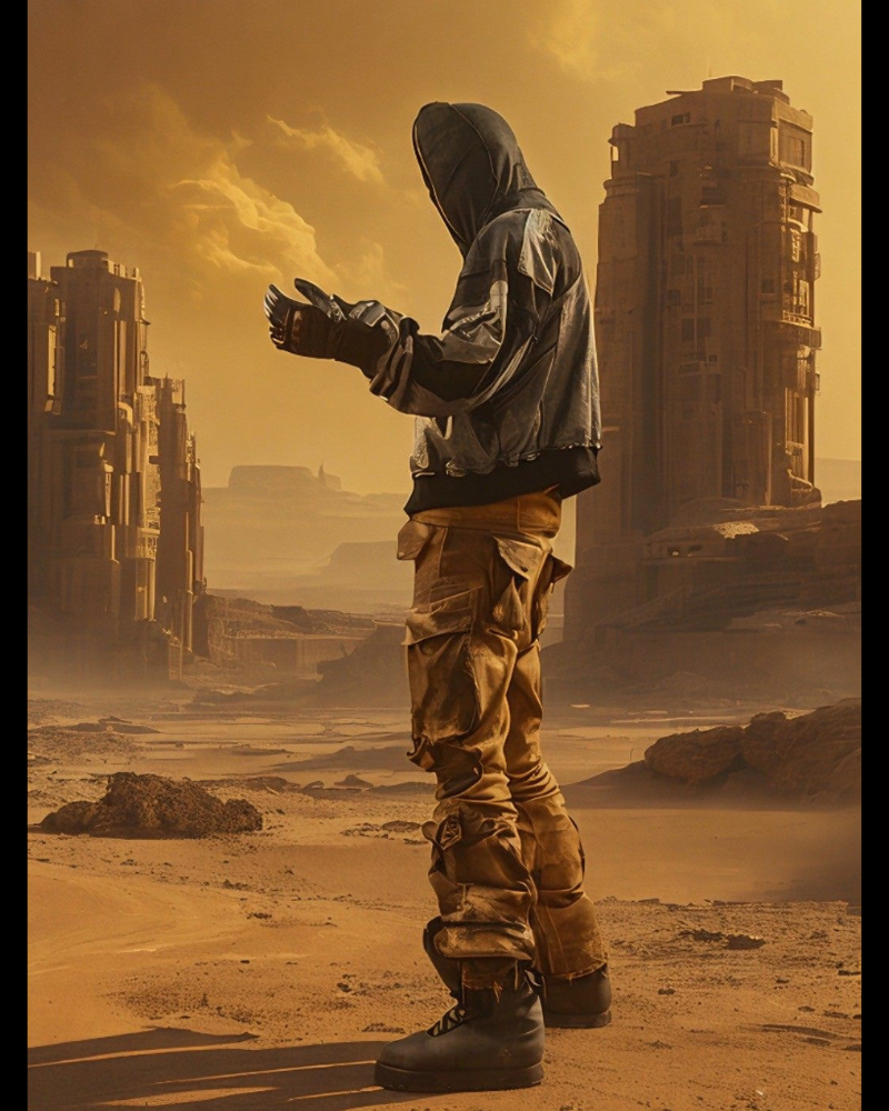 Wasteland-Style Distressed Layered Patchwork Zip-Up Hoodie