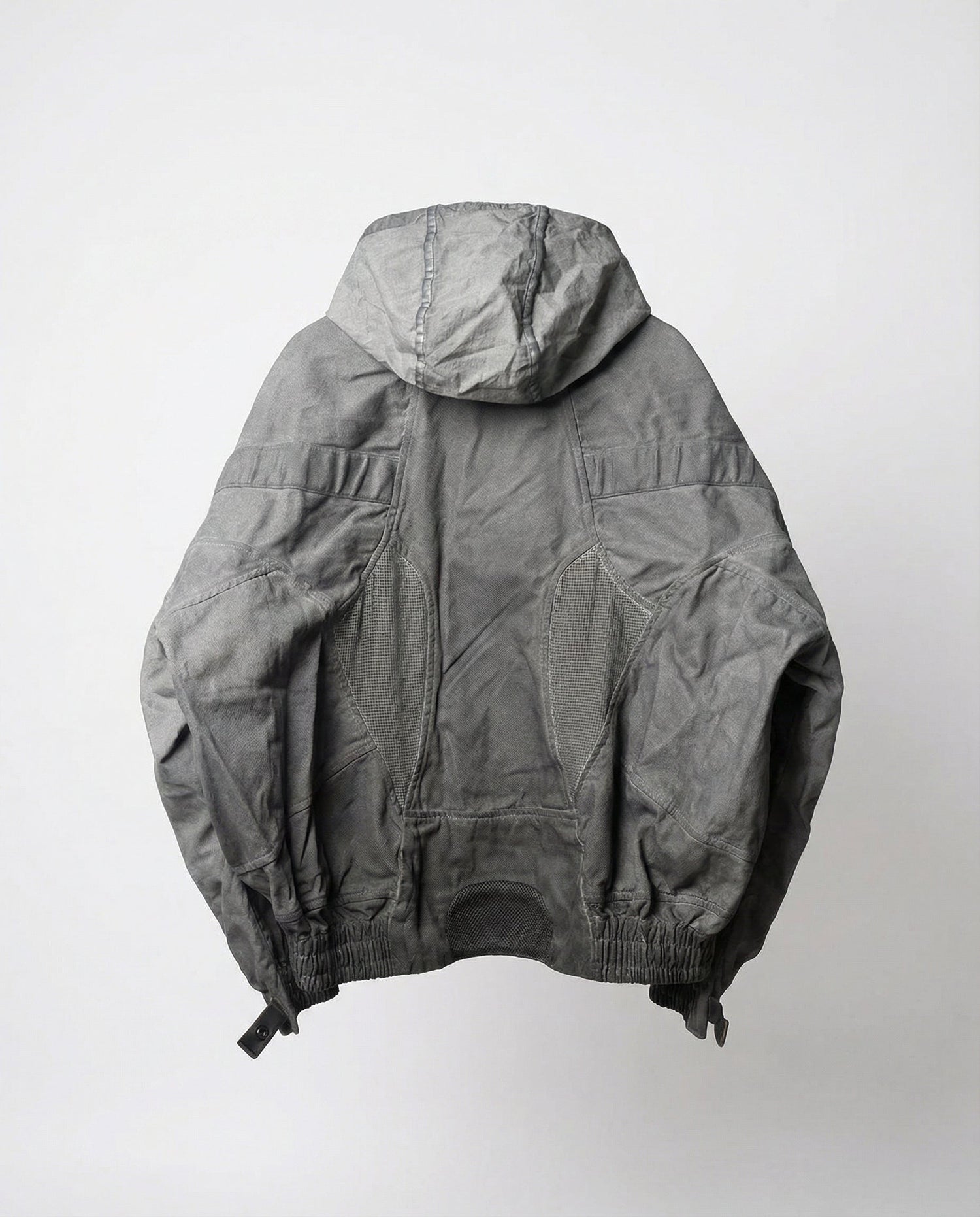 Wasteland-Style Distressed Mecha Flight Hood Jacket