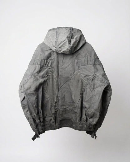 Wasteland-Style Distressed Mecha Flight Hood Jacket