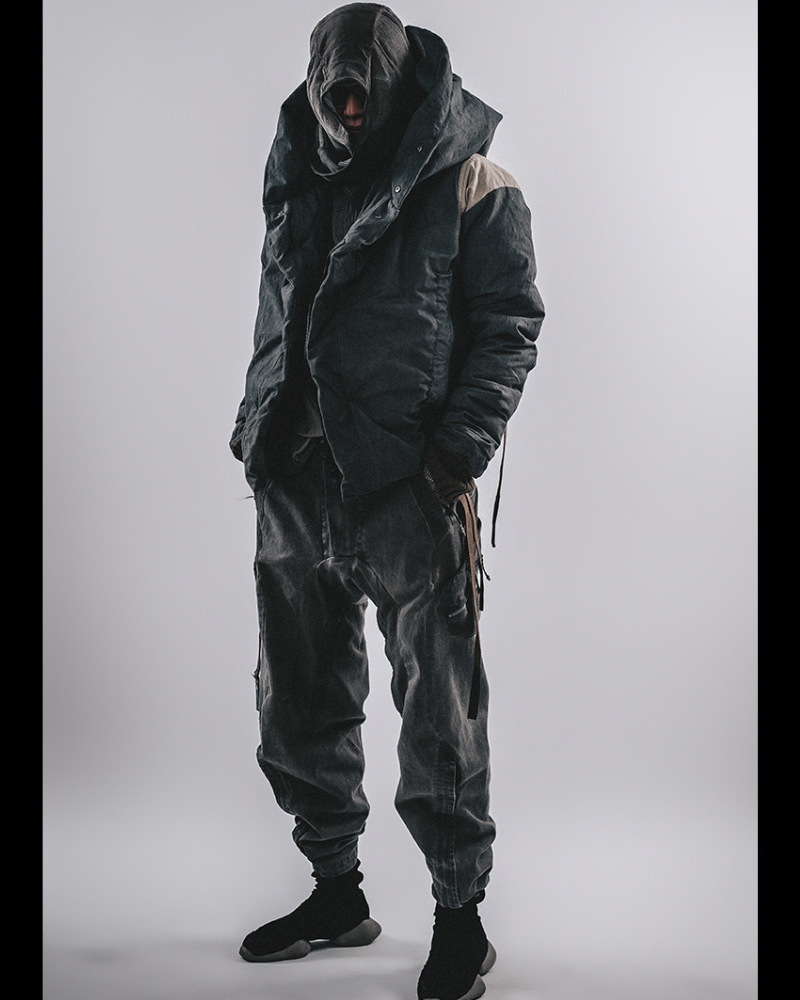 Wasteland-Style Functional Short Wizard Hood Down Jacket