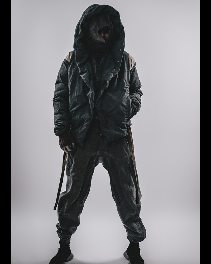 Wasteland-Style Functional Short Wizard Hood Down Jacket
