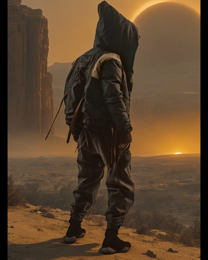 Wasteland-Style Functional Short Wizard Hood Down Jacket