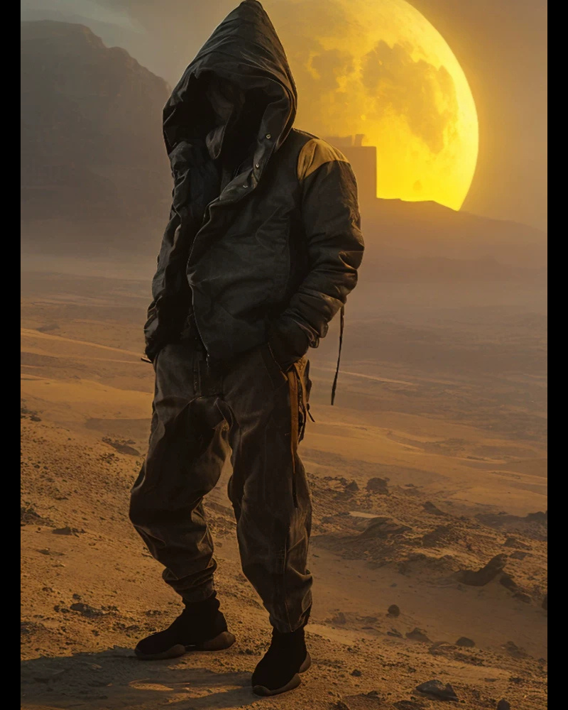 Wasteland-Style Functional Short Wizard Hood Down Jacket