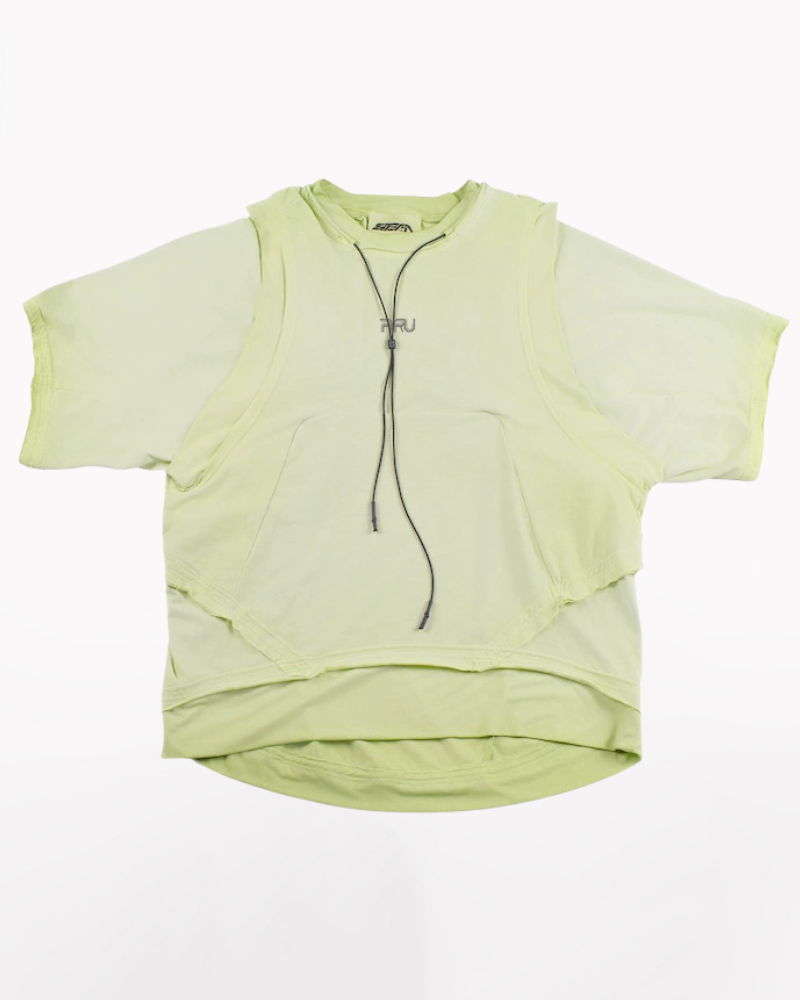 Wasteland Style Patchwork Convertible Concealed Sleeves T-Shirt | Tank Top