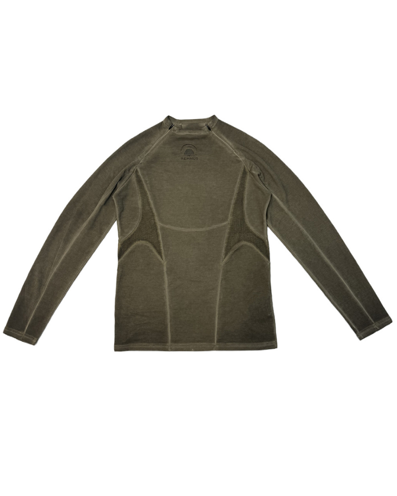 Wasteland Style Stitching washed Long-Sleeved T-Shirt