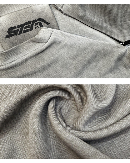 Wasteland Style Stitching washed Long-Sleeved T-Shirt