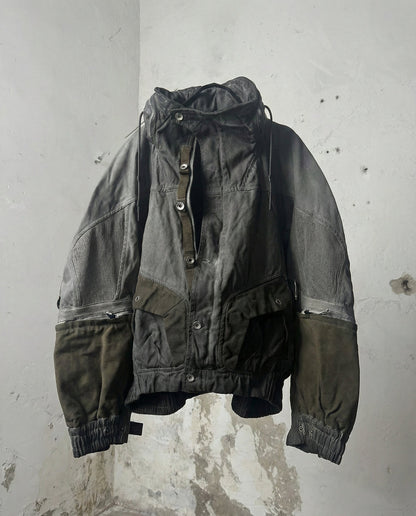 Wasteland-Style Distressed Mecha Flight Hood Jacket