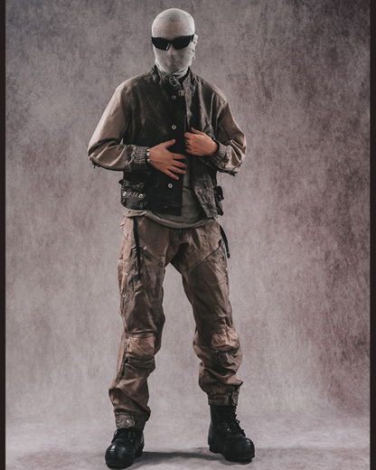 Wasteland Wear 3D Cut Distressed Double-Layer Cargo Pants