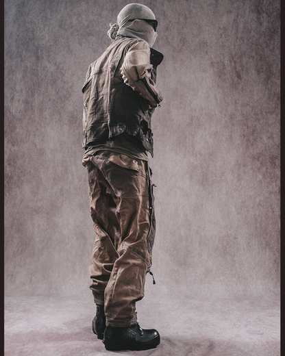 Wasteland Wear 3D Cut Distressed Double-Layer Cargo Pants