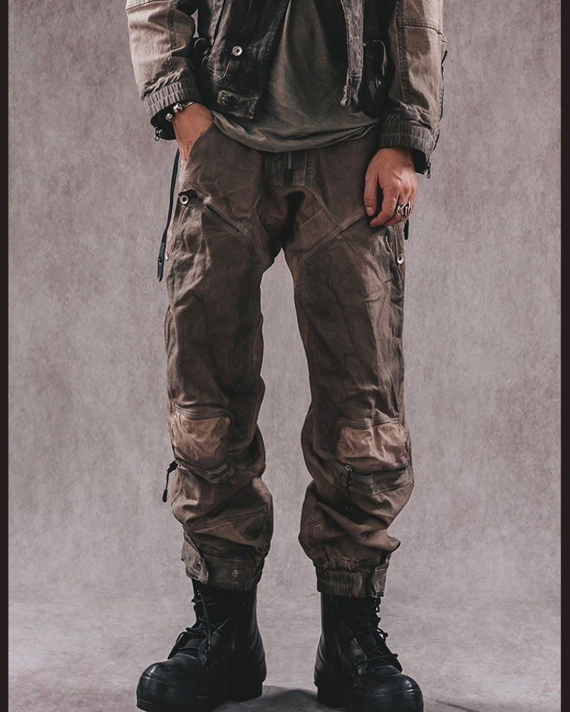 Wasteland Wear 3D Cut Distressed Double-Layer Cargo Pants
