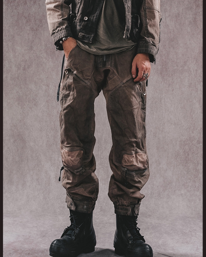 Wasteland Wear 3D Cut Distressed Double-Layer Cargo Pants